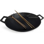 Osoltus Wok en fonte avec accessoires pour wok et couvercle 36 cm - B06XY783Q4C