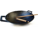 Osoltus Wok en fonte avec accessoires pour wok et couvercle 36 cm - B06XY783Q4C