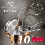 Bergner Sauteuse Triple Couche 24 cm avec Couvercle en Verre Infinity Chefs de Lux BGIC-3661 | Acier Inoxydable | Finition martelée en cuivre - B08JH6RD2M7