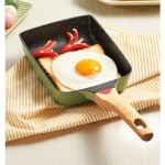 HARLIANGXY Poêle à omelette japonaise antiadhésive Tamagoyaki Poêle à œufs japonaise Poêle à omelette Avec spatule en silicone Sûr et sans PFOA Carrée Vert 18,7 x 14,8 cm - B096YBYZLG7