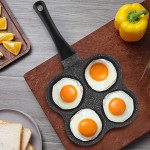 Poêle à oeufs de 4 tasses crêpière ronde pour omelette pour petit déjeuner pot de hamburger aux œufs enduit antiadhésif pour cuisinière à induction électrique - B08QZ9FW7YB