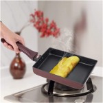 Wok sauté Omelette Japonaise Poêle antiadhésive en Aluminium Poêle antiadhésive carrée pour crêpe et œuf au Plat - B09HT7RYDMY
