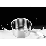 Casserole à ustensiles en métal antiadhésif avec couvercle Poêle à frire en acier inoxydable Pot à lait en acier inoxydable Ménage Pot de nourriture pour bébé antiadhésif pour bébé Pot à soupe épaiss - B095LYTTC28