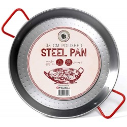 Fabriqué par Garcima For Gourmanity poêle à paella en acier au carbone de 38 cm grand plat à paella espagnole importé d'Espagne - B098BQG2TG6