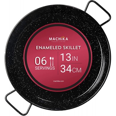 Machika Poêle à paella en acier émaillé 34 cm - B08BG4Y5CJ3