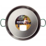 Poêle à paella en acier brossé 30 cm SAN IGNACIO Anna avec lot de 3 ustensiles de cuisine en acier inoxydable - B09NC8HBJ5B