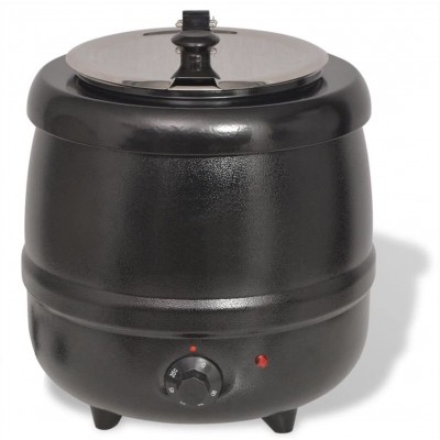 Pot à Soupe Électrique 10 L 400 W Marmite à Soupe Température de Chauffage est Réglable de 35 à 80 °C Soupière avec Pro Inox Marmite et Couvercle Inox 35 x 35 x 38 cm Noir - B07YZBV9TYL