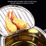 Pot de ménage en acier inoxydable mini friteuse de style japonais avec thermomètre marmite multifonction avec couvercle pour cuisinière à induction cuisinière électrique cuisinière à gazL 24cm - B08MFJ7GRK7