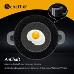Scheffler Faitout antiadhésif avec couvercle en verre 20 cm Antiadhésif Compatible avec les plaques à induction Passe au lave-vaisselle Noir 20 cm - B09KGNDXTD5