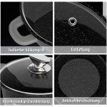 Scheffler Faitout antiadhésif avec couvercle en verre 20 cm Antiadhésif Compatible avec les plaques à induction Passe au lave-vaisselle Noir 20 cm - B09KGNDXTD5