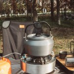 Camping Water Kettle Tea Pot: Distributeur de Voyage Électrique Chaude Distributeur de Voyage à Gaz Food Maker Cuisine - B09PTR35YTV