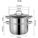 Légumes vapeur Insert casseroles Set 2 Niveau en acier inoxydable Steamers poignées résistant à la chaleur non toxique et facile à nettoyer Convient à tous les types de poêles - B082J8FFH4F