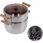 Pot à la Vapeur Pot à Soupe Polyvalent en Acier Inoxydable Supplément Alimentaire Pot à la Vapeur pour Pâtes aux Boulettes de Bouillie - B08MF1RL3MI