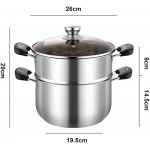 ZTGL Pot à Deux Couches en Acier Inoxydable pour la Cuisson de la Soupe et des Aliments à la Vapeur cuiseur à Vapeur de sûr et Durable Un Excellent ajout à Chaque Cuisine,6.3 Quart - B08Z3PC35QO