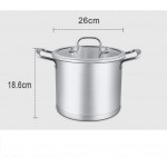 LINGZHIGAN Pot à soupe Poêle anti-adhésive en acier inoxydable 304 Double Bottom Deep Cooker Pot à soupe 26cm 28cm - B07WJL83FYC