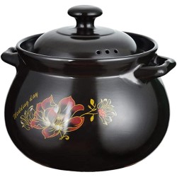 WANGYAN 1 PC 2.8 L Céramique Ceramic Casseroles Pot Soupe Pot Céramique Céramique Pot Cuisine Noir Color : Black - B09VL1RH2SN