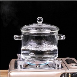 WANGYAN Pot de soupe en verre transparent Pot épaissi à la flamme Épaissie Saune de cuisson anti-explosion Color : 1200ml - B09VGPF992J