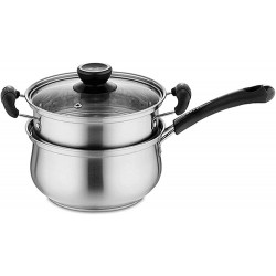 WANGYAN Pot en acier inoxydable avec insert à vapeur En insert Couvercle ventilé en verre Cuisine de cuisine sûre et durable Color : With Steamer - B09VP7SNDR1