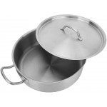 WANGYAN Pot en acier inoxydable Ensemble en bas composite double poignée de cuisson de cuisson avec couvercle à plusieurs usages Tool de cuisine de lait 25,5 x 8,5 cm - B09VXQGQJ7K