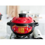 FHW Casserole en céramique chinoise à cochon avec couvercle argile Pot Soup soupe Pot Pot ménage chaude chaude Gaz Grip Pot noir ustensiles de cuisine professionnelle - B09L696V3RC