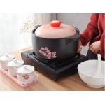 TFguo Ustensiles de cuisine Casserole 2L Pot de soupe Pot de ragoût Pot de feu résistant à la chaleur Pot en céramique Pot d'argile Pot de porridge Pot de soupe de santé coréen Couleur : Rose - B06XRD8BV1B
