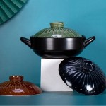 BKWJ 2.5L Stew pot Stockpot,Ceramic Cookware Pot Casserole,Bol en pierre Cuisiniers à riz à chaud,Bol en céramique avec couvercle Color : C - B09J1JC3GRM