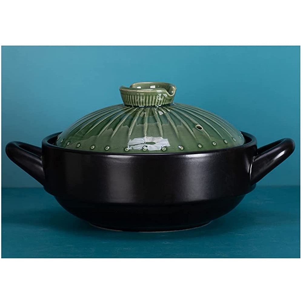 BKWJ 2.5L Stew pot Stockpot,Ceramic Cookware Pot Casserole,Bol en pierre Cuisiniers à riz à chaud,Bol en céramique avec couvercle Color : C - B09J1JC3GRM