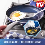 Blue Diamond – Batterie de Cuisine en Aluminium Anti-adhésif avec casseroles poêles et ustensiles de Cuisine Compatible Induction et Four 10 pièces Bleu - B07CZH2GY9K