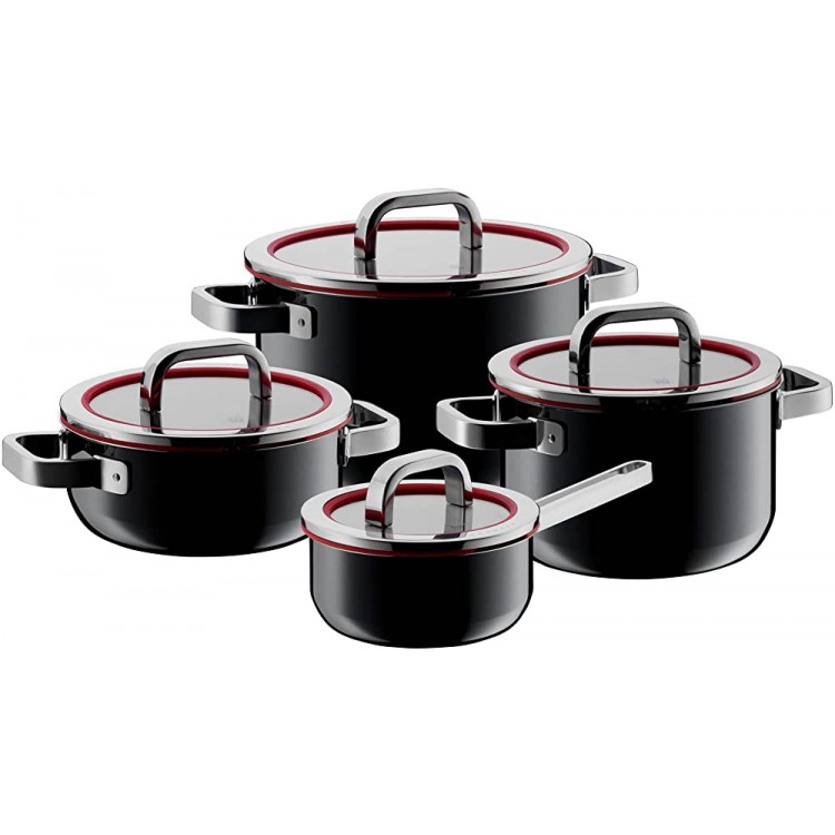WMF Lot de 4 casseroles en acier inoxydable Noir - B079NB2DVGR