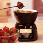 Sunnyushine Service à fondue pour fromage ou chocolat ensemble à fondue en céramique avec bougies chauffe-plat pour fondue au fromage au chocolat et à la viande - B08VVWYLLN8