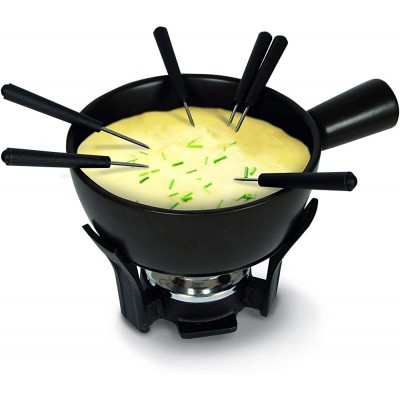 Boska Set à Fondue Nero Caquelon de fondue avec 6 fourchettes Support en fonte Caquelon lavable au lave-vaisselle Noir 1 L - B00499A670A
