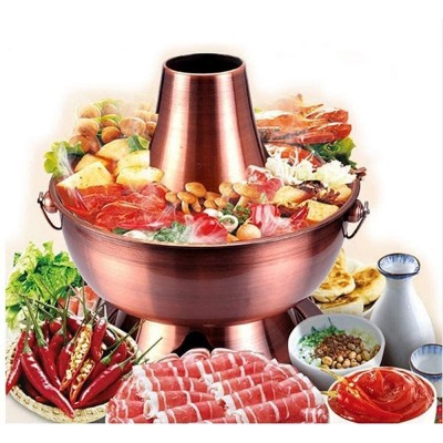 Électrique Multi Cuiseur Barbecue Pan Hot Pot Chinois traditionnel vieux Pékin charbon Hot Pot Outils de cuisine Batterie de cuisine Size : 32CM - B08PB63WG4E