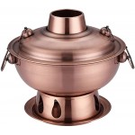 Hot Pot Acier inoxydable chaude chaude fondue chinoise fondue agneau chinois charbon de bois hotpot extérieur camping cuisinière pique-nique cuisinière cuisson casserole casserole Color : 1 - B092ZDPH728