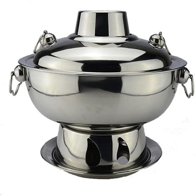 Hot Pot Acier inoxydable chaude chaude fondue chinoise fondue agneau chinois charbon de bois hotpot extérieur camping cuisinière pique-nique cuisinière cuisson casserole casserole  Color : 1  - B092ZDPH728