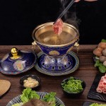 Ancien chaude chaude de Beijing traditionnel petits friteuses à fondue en cuivre simple avec de la viande chaude et du chauffage d'alcool conviennent aux amis de la famille for dîner - B09JNR1W8QB