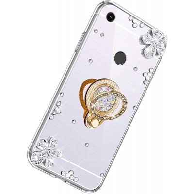 Coque pour Huawei Y6 2019,Diamant Bling Coque Ultra Slim Cristal Brillant Reflet Miroir Case avec 360 Degrés Rotation Bague Glitter Anneau Flex Soft Gel en TPU Silicone Housse Bumper Cover - B07X9X2WSHC