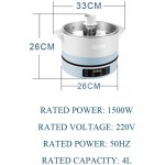 Hot Pot HG-Electric Fondues Réchauffeur Automatique Intelligent Home Multifonctionnel électrique Grande capacité Split Cooker Electric - B082382JQFB