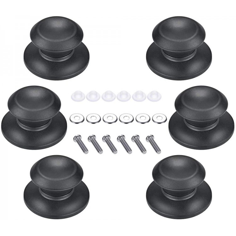RMENOOR Lot de 6 boutons de couvercle de casserole universels en bakélite Pour toutes les marques et modèles d'ustensiles de cuisine - B088QY7XL3D