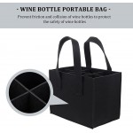 Fourre- Tout à Vin avec Séparateur: Support de de Vin de Feutre Noir Portable 6 Compartiments Sacs de Transport pour Camps de Voyage Pique- Nique - B09PMXCF5BF