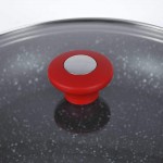 Couvercle en verre cerclée inox et poignée rouge Tentation 28 cm couvercle adapté pour poêles 28 cm et poêles Tentation - B07YX2P6J8M