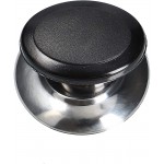 Couvercle en verre universel avec poignée à bouton et rebord de protection en acier inoxydable pour casseroles et poêles 160mm - B084JNFD5ST