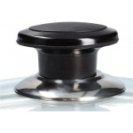 Couvercle en verre universel avec poignée à bouton et rebord de protection en acier inoxydable pour casseroles et poêles 200mm - B084JQJFHN1