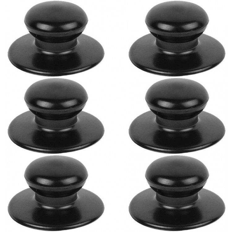 DanziX Lot de 6 boutons de rechange universels pour couvercle de casserole en verre Noir - B0899XJ9WGD