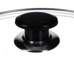 DL-pro Couvercle en verre universel Ø 300 mm avec poignée bouton et bord de protection en acier inoxydable pour casseroles - B08Z4HSRWRJ