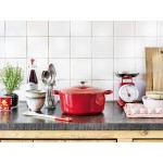 BK Cookware Cocotte en Fonte Émaillée avec Couvercle adapté à tous les types de cuisinières induction et four 20cm 2.5L Rouge piment - B07XF856NJY