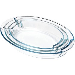 Brand Umi Plat de cuisson ovale en verre avec verre trempé et prise facile ensembles de vaisselle en verre pour le four 3,4 L 2,2 L et 1,4 L - B09VT7C5996