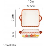 MHUI Mini Plats à Four en céramique Ensemble de 2 | Four à Table Plats de Cuisson | Pot à lasagnes tartes et cocottes | Carré,Rouge,10in - B097BZ5XV4T