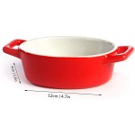 Mini plats à four en céramique Ensemble de 4 | De cuisson allant au four | Couleurs rouge bleu vert et orange | Lasagne Tarte | M&W ovale - B08CF1J47CK
