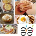 Egg Anneau pocheuse Moisissures Friture Egg Sandwich Pancake Maker Crumpet Round Ring Omelette moule en acier inoxydable avec poignée en silicone 4pcs - B08ZXT26XF6