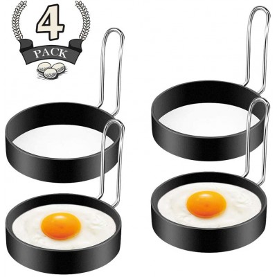 FireKylin Lot de 4 anneaux de cuisson en acier inoxydable pour œufs crêpes omelettes muffins pancakes sandwichs - B07YY4TZF3K
